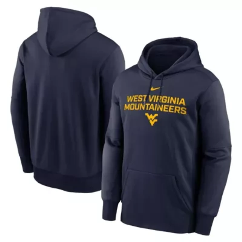NCAA Nike West Virginia Mountaineers Team Stacked Performance Pullover Hoodie