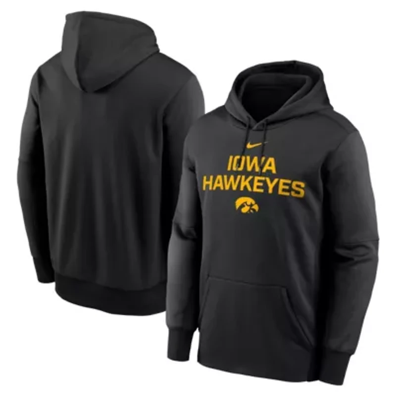 NCAA Nike Iowa Hawkeyes Team Stacked Performance Pullover Hoodie