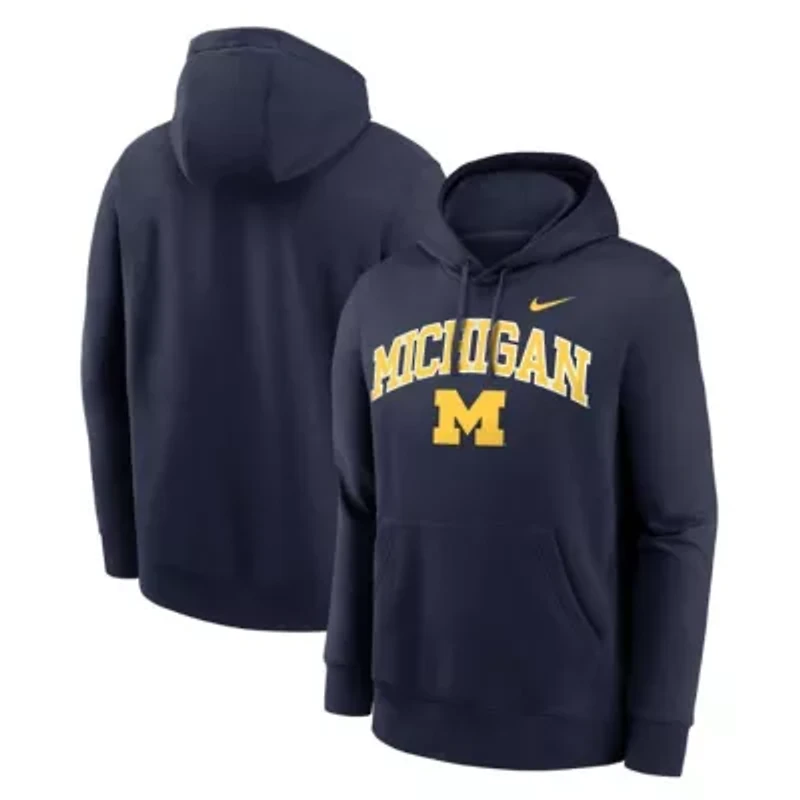 NCAA Nike Michigan Wolverines Club Fleece Arch Pullover Hoodie