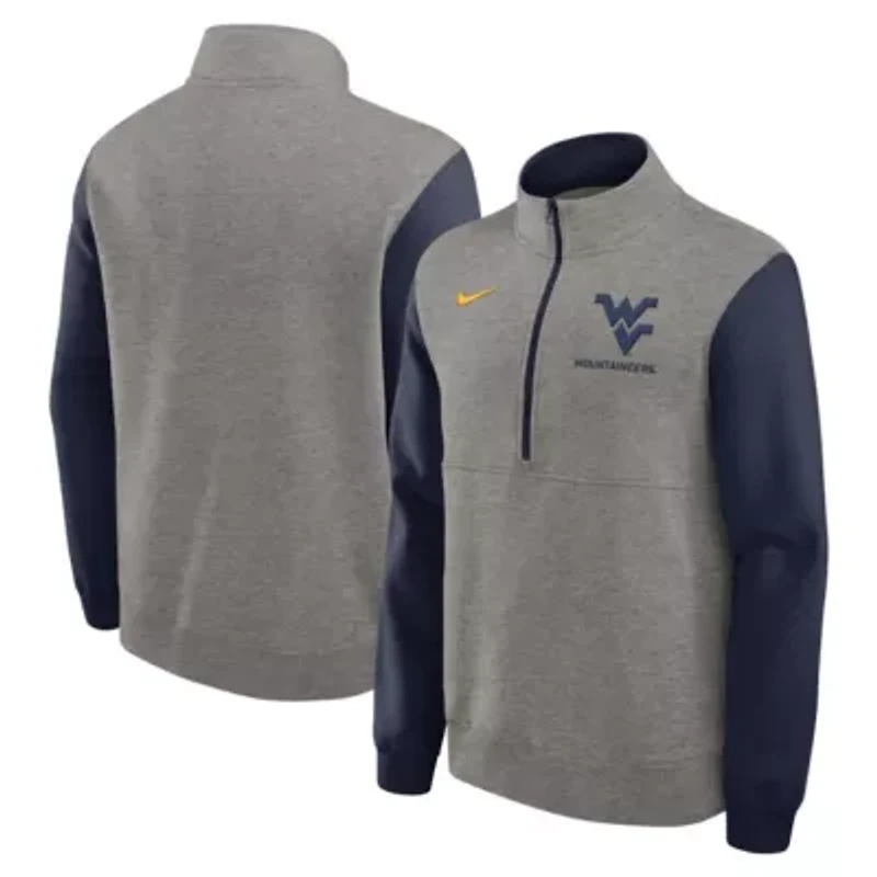NCAA Nike West Virginia Mountaineers Club Fleece Tri-Blend Half-Zip Pullover