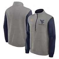 NCAA Nike West Virginia Mountaineers Club Fleece Tri-Blend Half-Zip Pullover