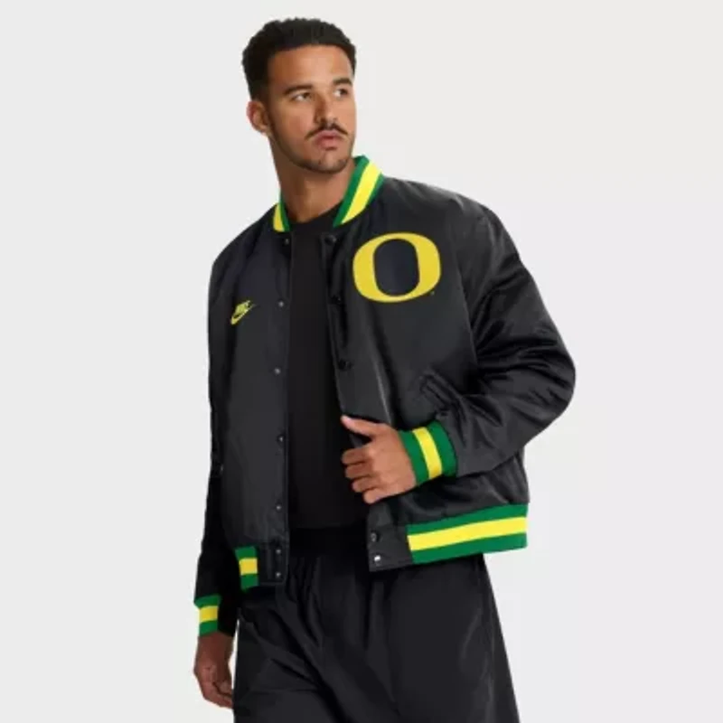 NCAA Nike Oregon Ducks Legacy Full-Snap Bomber Jacket