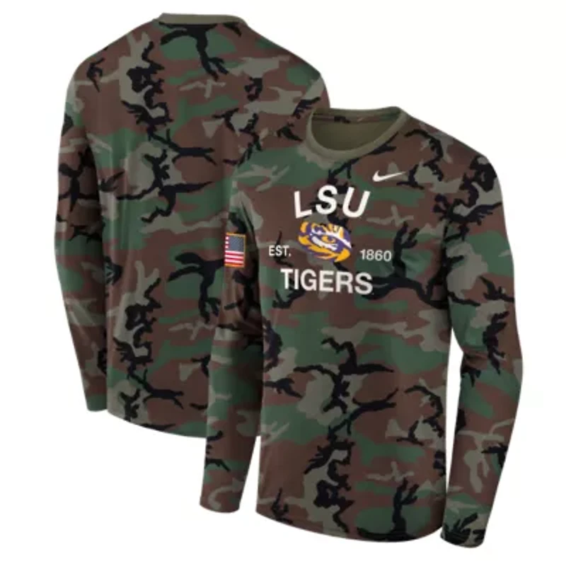 NCAA Nike LSU Tigers 2025 Military Appreciation Legend Dri-FIT Long Sleeve T-Shirt