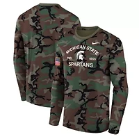 NCAA Nike Michigan State Spartans 2025 Military Appreciation Legend Dri-FIT Long Sleeve T-Shirt