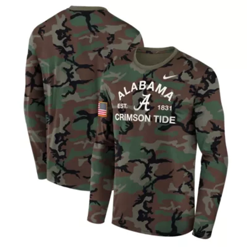 Alabama Crimson Tide NCAA Nike 2025 Military Appreciation Legend Dri-FIT Long Sleeve T-Shirt