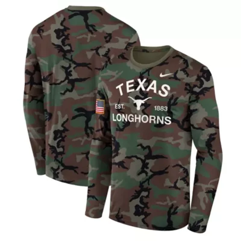 NCAA Nike Texas Longhorns 2025 Military Appreciation Legend Dri-FIT Long Sleeve T-Shirt