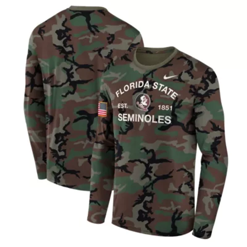 NCAA Nike Florida State Seminoles 2025 Military Appreciation Legend Dri-FIT Long Sleeve T-Shirt