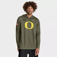 NCAA Nike Oregon Ducks 2025 Military Appreciation Dri-FIT Long Sleeve Hoodie T-Shirt