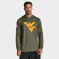 NCAA Nike West Virginia Mountaineers 2025 Military Appreciation Dri-FIT Long Sleeve Hoodie T-Shirt