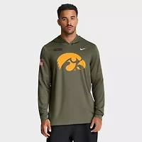 NCAA Nike Iowa Hawkeyes 2025 Military Appreciation Dri-FIT Long Sleeve Hoodie T-Shirt