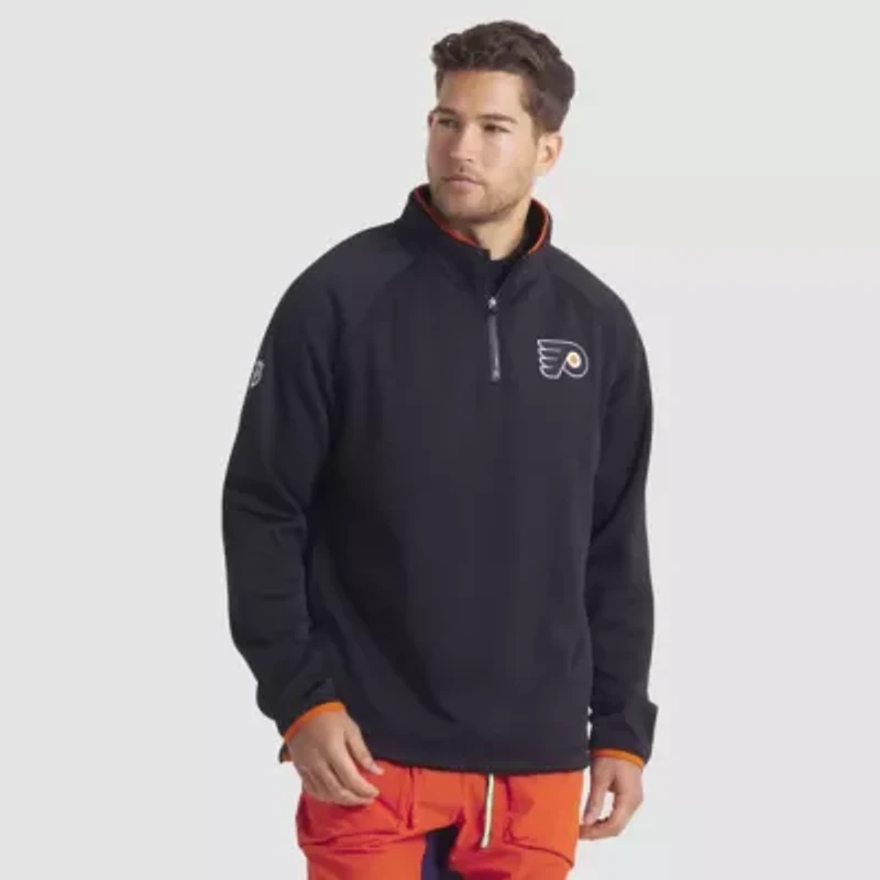 NHL Fanatics Philadelphia Flyers Authentic Pro Rink Raglan Quarter-Zip Pullover