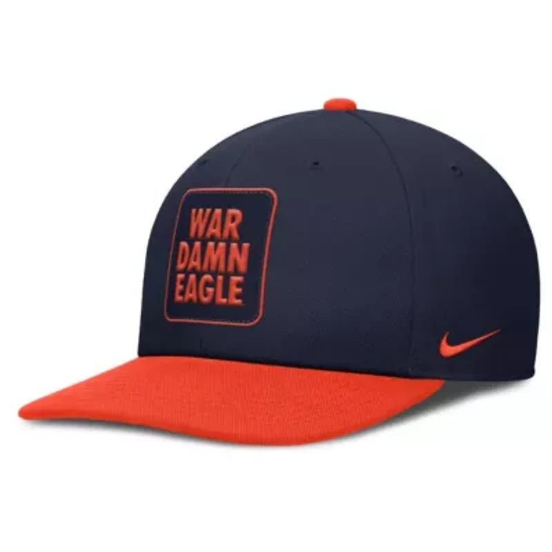 NCAA Nike Navy/Orange Auburn Tigers 2025 Sideline Campus Pro Local Snapback Hat