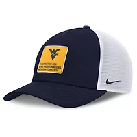 NCAA Nike Navy/White West Virginia Mountaineers 2025 On-Field Rise Engineered Trucker Adjustable Hat