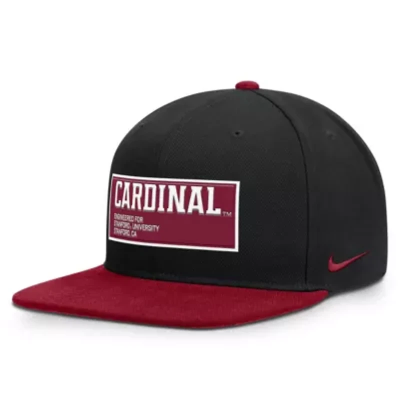 Stanford Cardinal NCAA Nike Black/Cardinal Stanford 2025 On-Field Patch Pro Dri-FIT Snapback Hat
