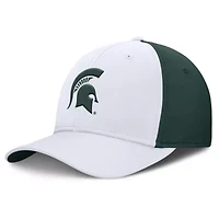 NCAA Nike White/Green Michigan State Spartans 2025 Sideline Rise Local Performance Flex Hat