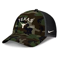 NCAA Nike Texas Longhorns 2025 Military Appreciation Rise Adjustable Trucker Hat