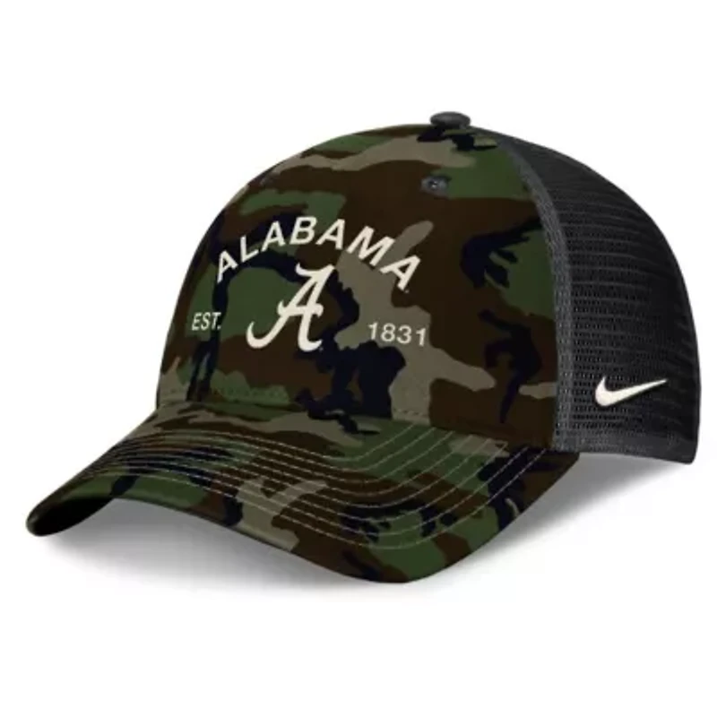 Alabama Crimson Tide NCAA Nike Alabama Tide 2025 Military Appreciation Rise Adjustable Trucker Hat