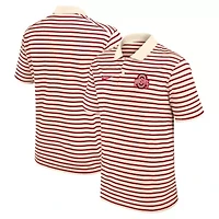 NCAA Nike Ohio State Buckeyes Primary Logo Striped Dri-FIT Polo