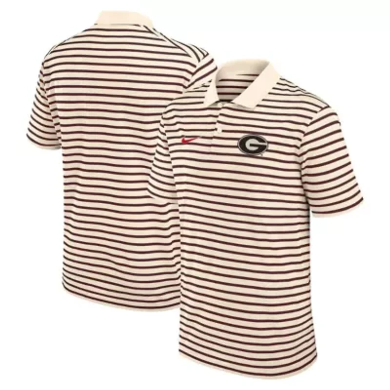 NCAA Nike Georgia Bulldogs Primary Logo Striped Dri-FIT Polo