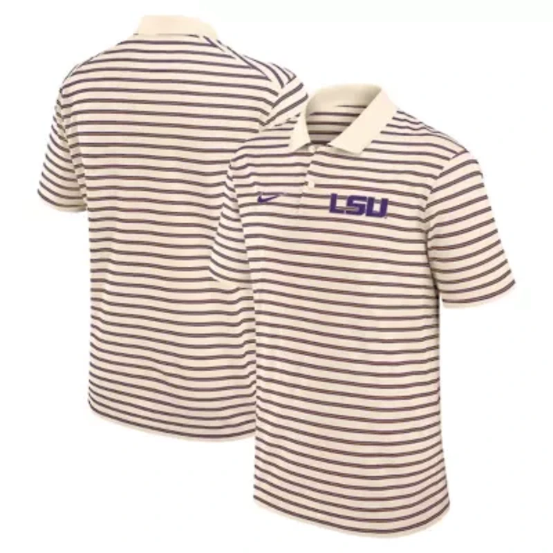 NCAA Nike LSU Tigers Primary Logo Striped Dri-FIT Polo