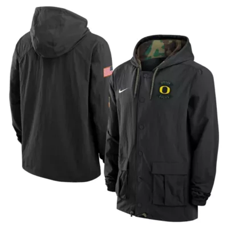 NCAA Nike Oregon Ducks 2025 Military Appreciation Full-Snap Jacket