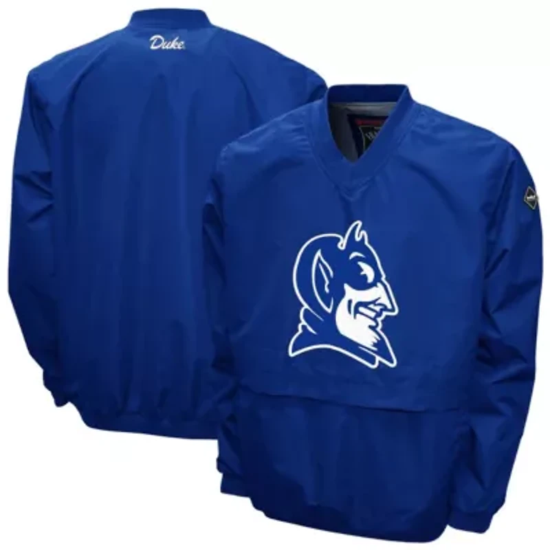 Duke Blue Devils NCAA Franchise Club Big Logo Windshell V-Neck Pullover Jacket