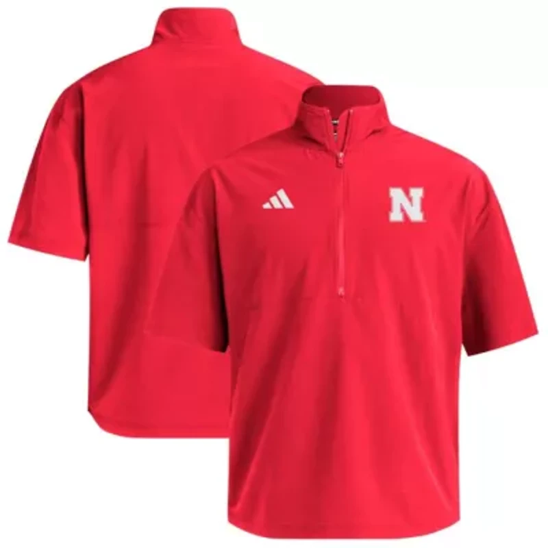 NCAA Nebraska Huskers Woven Quarter-Zip Short Sleeve Pullover