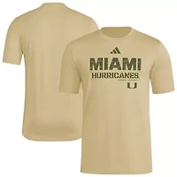 Miami (FL) Hurricanes NCAA 2025 Military Appreciation Pre-Game AEROREADY T-Shirt