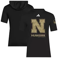 NCAA Nebraska Huskers 2025 Military Appreciation AEROREADY Hooded T-Shirt