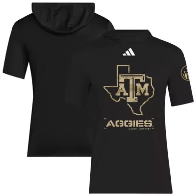 NCAA Texas A&M Aggies 2025 Military Appreciation AEROREADY Hooded T-Shirt