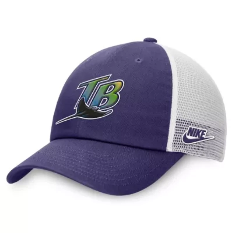 MLB Nike Purple/White Tampa Bay Rays Rise Adjustable Trucker Hat