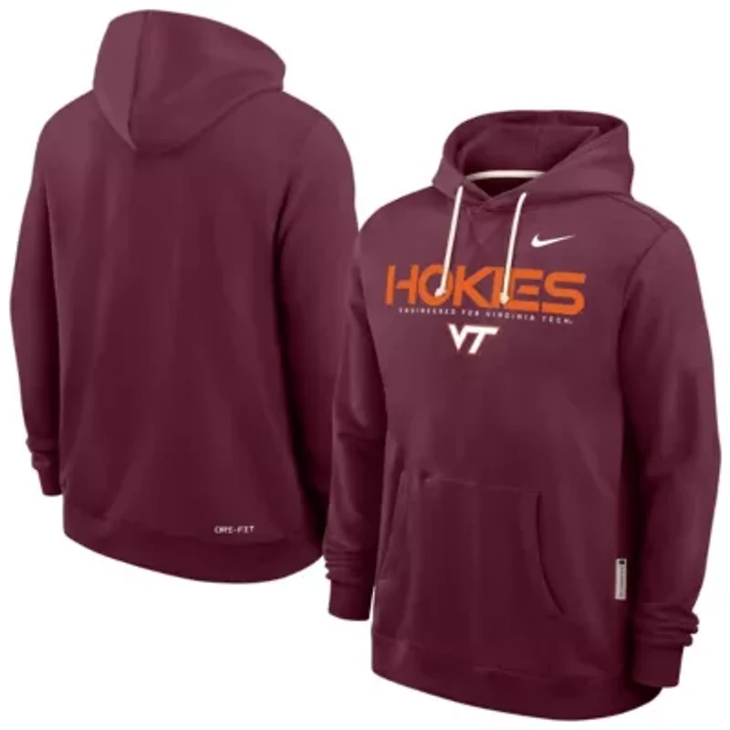 NCAA Nike Virginia Tech Hokies 2025 Sideline Standard Issue Dri-FIT Hoodie