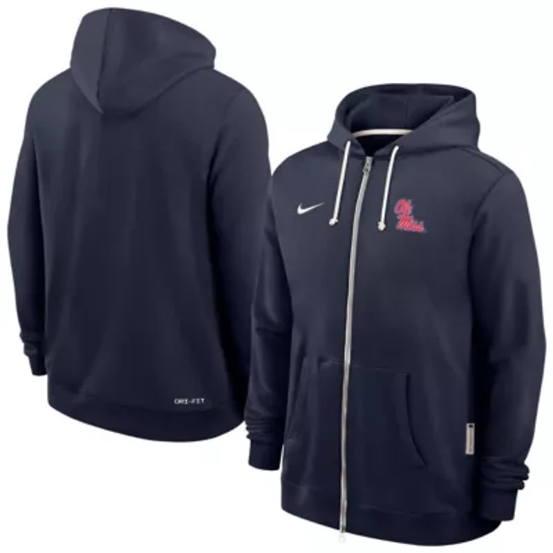 NCAA Nike Ole Miss Rebels 2025 Sideline Performance Full-Zip Hoodie