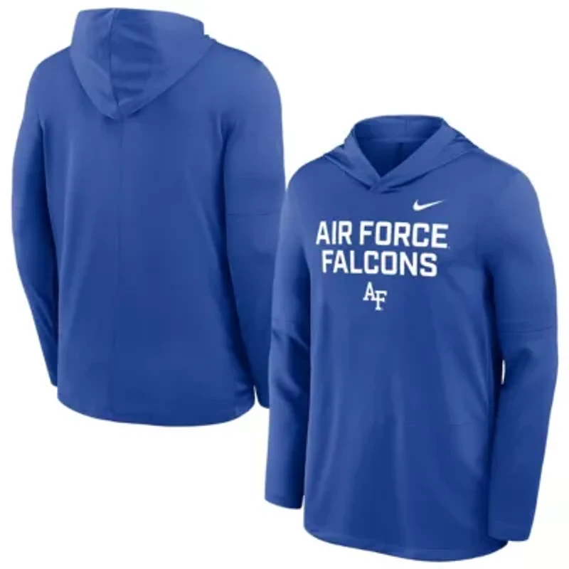 NCAA Nike Air Force Falcons 2025 Sideline Dri-FIT Long Sleeve Hoodie T-Shirt