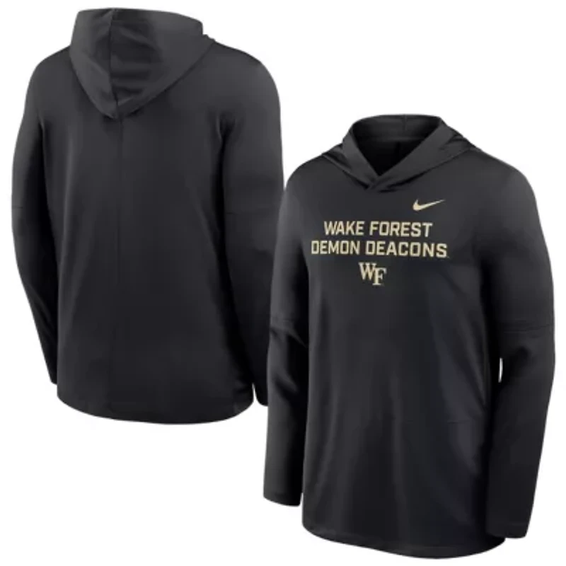 NCAA Nike Wake Forest Demon Deacons 2025 Sideline Dri-FIT Long Sleeve Hoodie T-Shirt