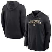 NCAA Nike Wake Forest Demon Deacons 2025 Sideline Dri-FIT Long Sleeve Hoodie T-Shirt