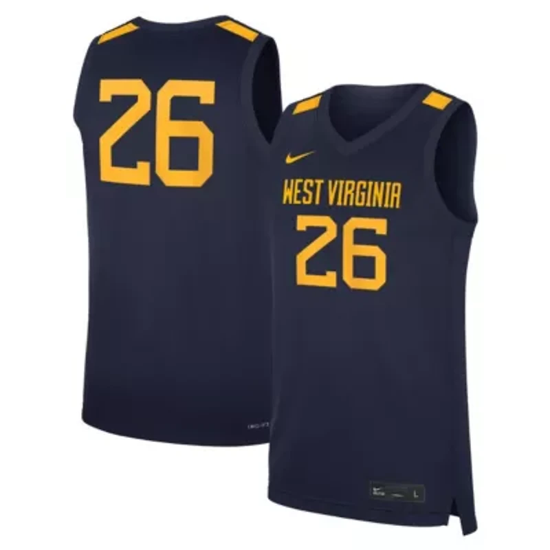 NCAA Nike #26 West Virginia Mountaineers Road Replica Basketball Jersey