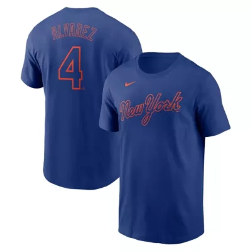 MLB Nike Francisco Alvarez New York Mets Fuse Name & Number T-Shirt