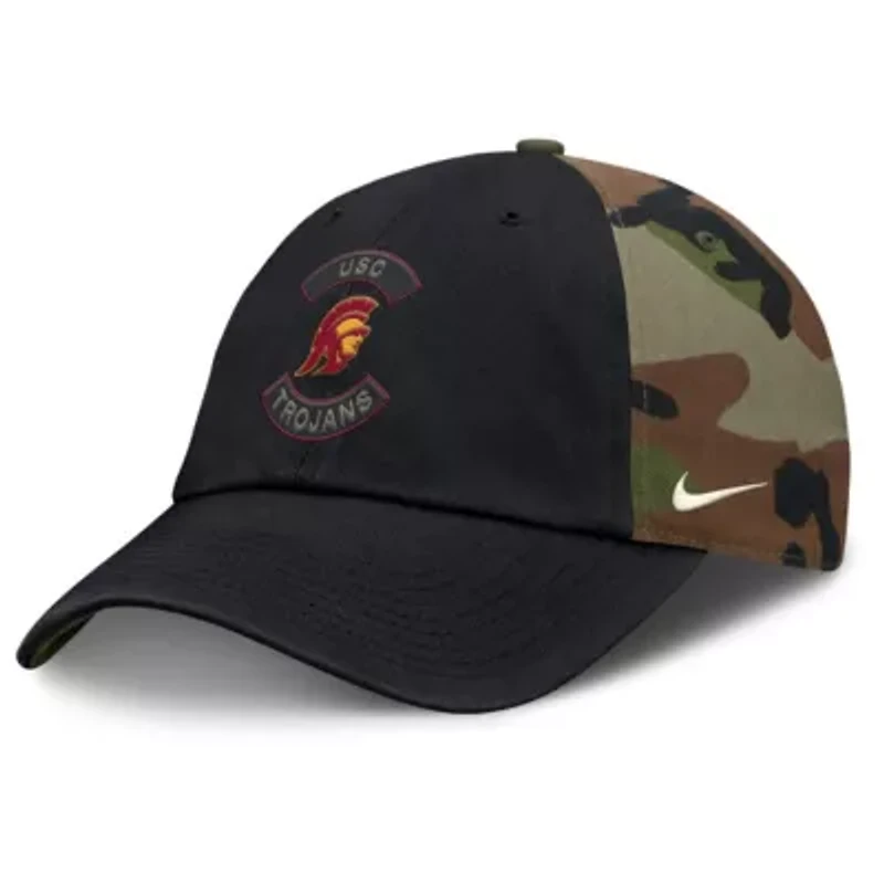 NCAA Nike Black/Camo USC Trojans 2025 Military Appreciation Club Adjustable Hat
