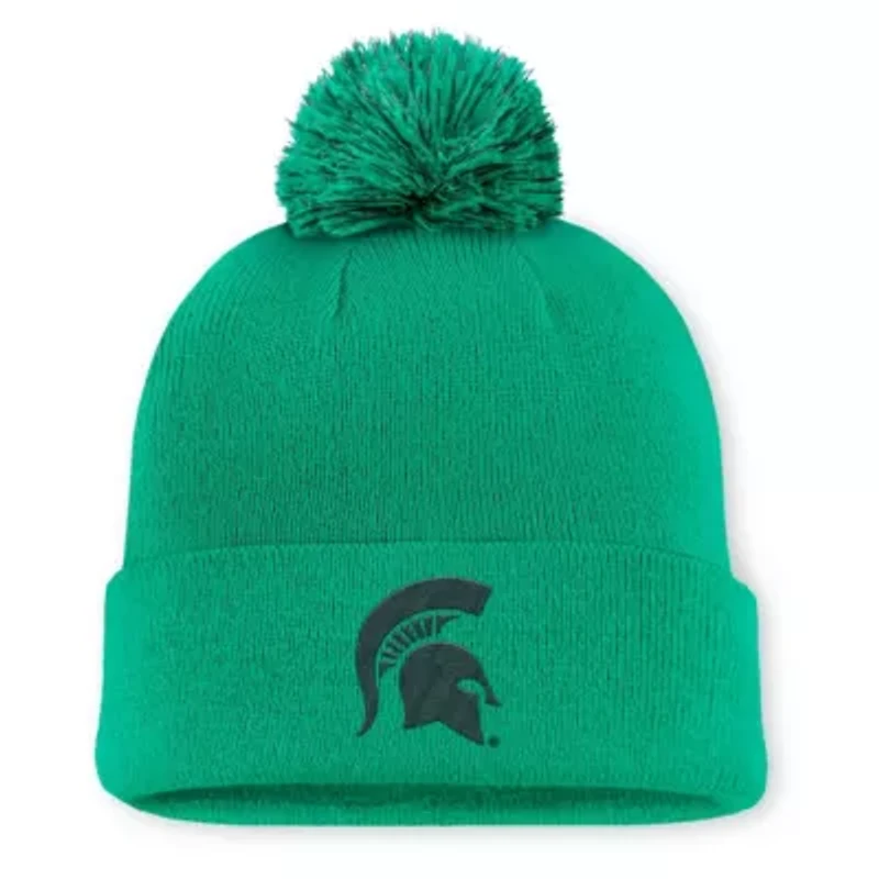 NCAA Nike Michigan State Spartans Primetime Peak Campus Cuffed Knit Hat with Pom