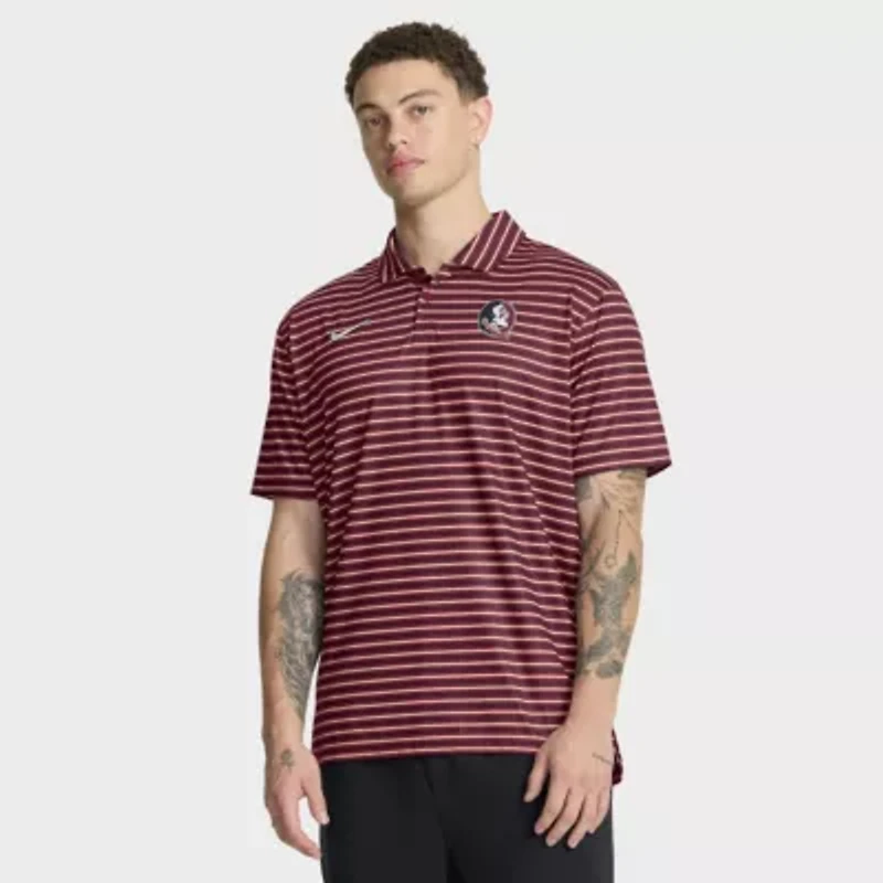 NCAA Nike Florida State Seminoles 2025 Coaches Premium Tour Stripe Dri-FIT Polo