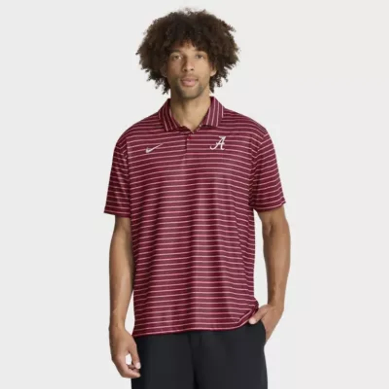 Alabama Crimson Tide NCAA Nike 2025 Coaches Premium Tour Stripe Dri-FIT Polo