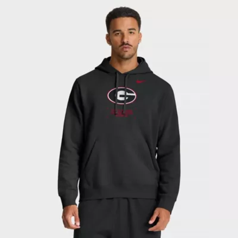 NCAA Nike Georgia Bulldogs Basketball Two-Hit Club Fleece Pullover Hoodie