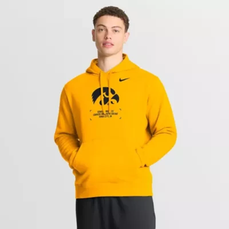 NCAA Nike Iowa Hawkeyes Basketball Two-Hit Club Fleece Pullover Hoodie
