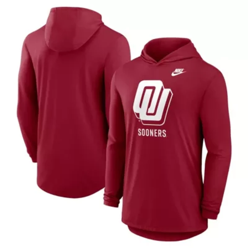 NCAA Nike Oklahoma Sooners Legacy Tri-Blend Dri-FIT Long Sleeve Hoodie T-Shirt