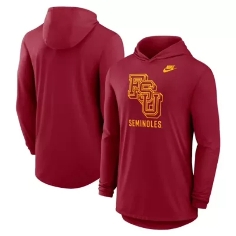 NCAA Nike Florida State Seminoles Legacy Tri-Blend Dri-FIT Long Sleeve Hoodie T-Shirt