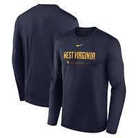 NCAA Nike West Virginia Mountaineers 2025 Courtside Basketball Shootaround Legend Dri-FIT Long Sleeve T-Shirt