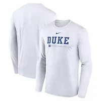 Duke Blue Devils NCAA Nike 2025 Courtside Basketball Shootaround Legend Dri-FIT Long Sleeve T-Shirt