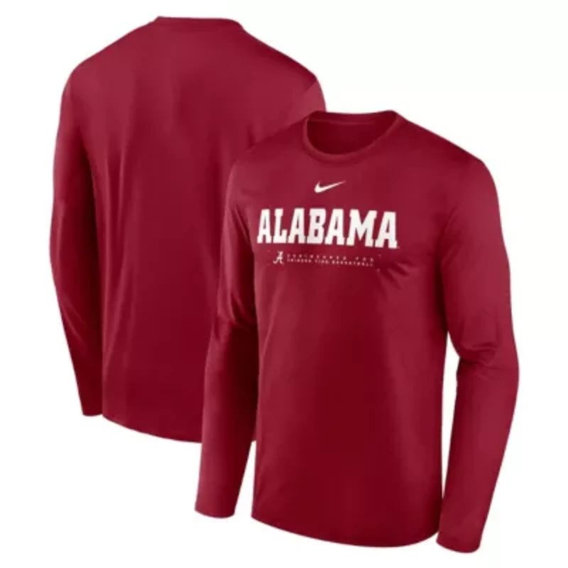 Alabama Crimson Tide NCAA Nike 2025 Courtside Basketball Shootaround Legend Dri-FIT Long Sleeve T-Shirt