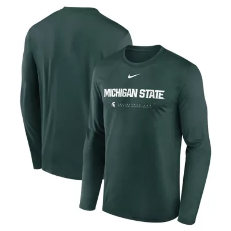 NCAA Nike Michigan State Spartans 2025 Courtside Basketball Shootaround Legend Dri-FIT Long Sleeve T-Shirt